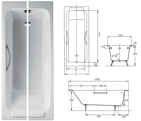 Ванна Jacob Delafon Parallel